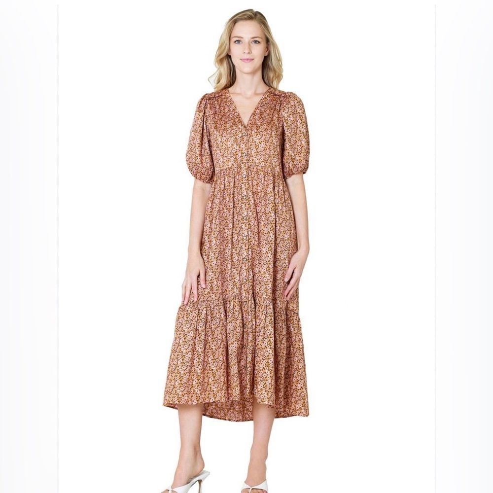 Xirena women’s large Lennox floral maxi dress tiered prairie cottage‎